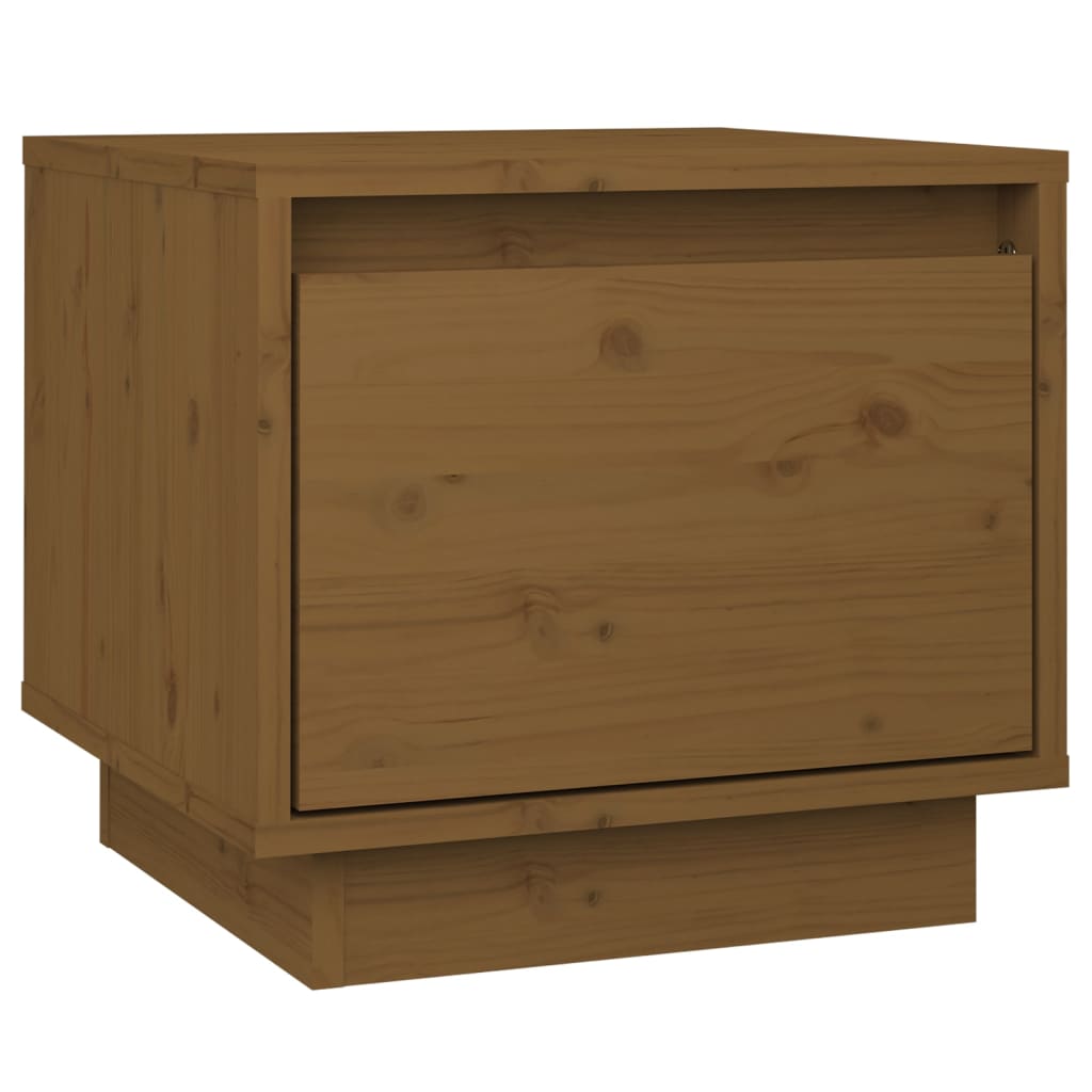 vidaXL Noptiere, 2 buc., maro miere, 35x34x32 cm, lemn masiv de pin vidaXL Noptiere, 2 buc., maro miere, 35x34x32 cm, lemn masiv de pin