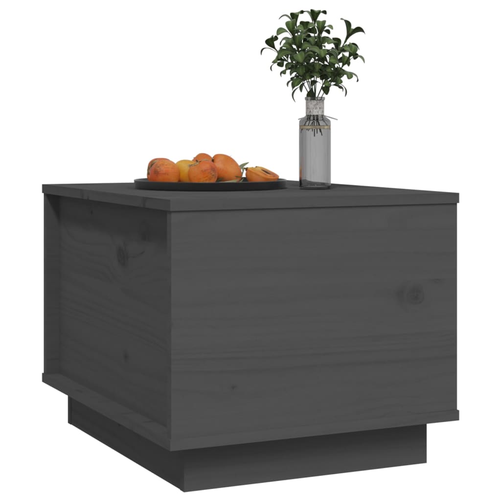 vidaXL Măsuță de cafea, gri, 40x50x35 cm, lemn masiv de pin vidaXL Măsuță de cafea, gri, 40x50x35 cm, lemn masiv de pin