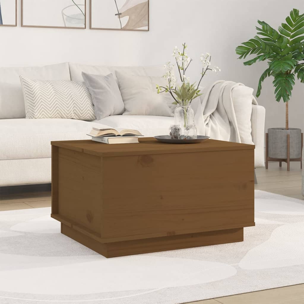 vidaXL Măsuță de cafea, maro miere, 60x50x35 cm, lemn masiv de pin vidaXL Măsuță de cafea, maro miere, 60x50x35 cm, lemn masiv de pin