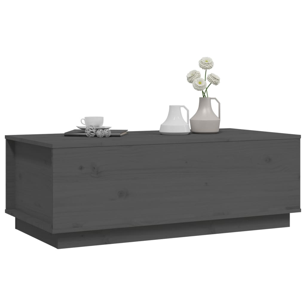 vidaXL Măsuță de cafea, gri, 100x50x35 cm, lemn masiv de pin vidaXL Măsuță de cafea, gri, 100x50x35 cm, lemn masiv de pin