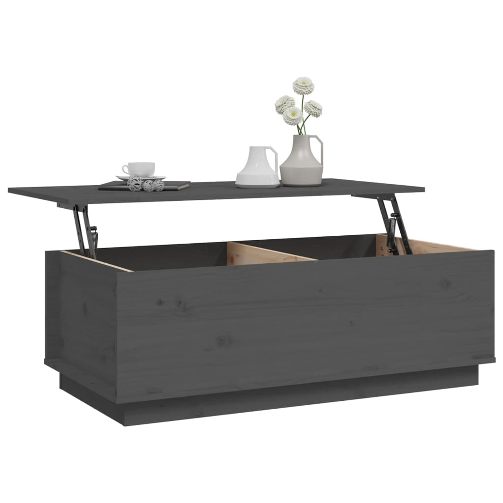 vidaXL Măsuță de cafea, gri, 100x50x35 cm, lemn masiv de pin vidaXL Măsuță de cafea, gri, 100x50x35 cm, lemn masiv de pin