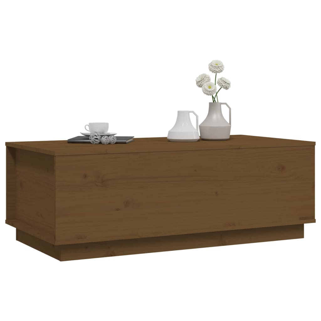 vidaXL Măsuță de cafea, maro miere, 100x50x35 cm, lemn masiv de pin vidaXL Măsuță de cafea, maro miere, 100x50x35 cm, lemn masiv de pin