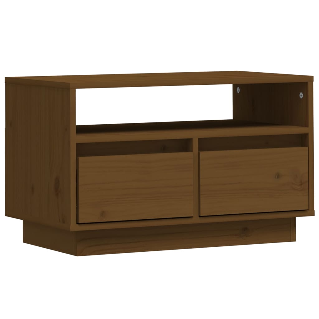 vidaXL Comodă TV, maro miere, 60x35x37 cm, lemn masiv de pin vidaXL Comodă TV, maro miere, 60x35x37 cm, lemn masiv de pin