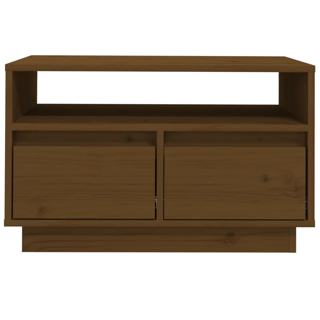 vidaXL Comodă TV, maro miere, 60x35x37 cm, lemn masiv de pin vidaXL Comodă TV, maro miere, 60x35x37 cm, lemn masiv de pin
