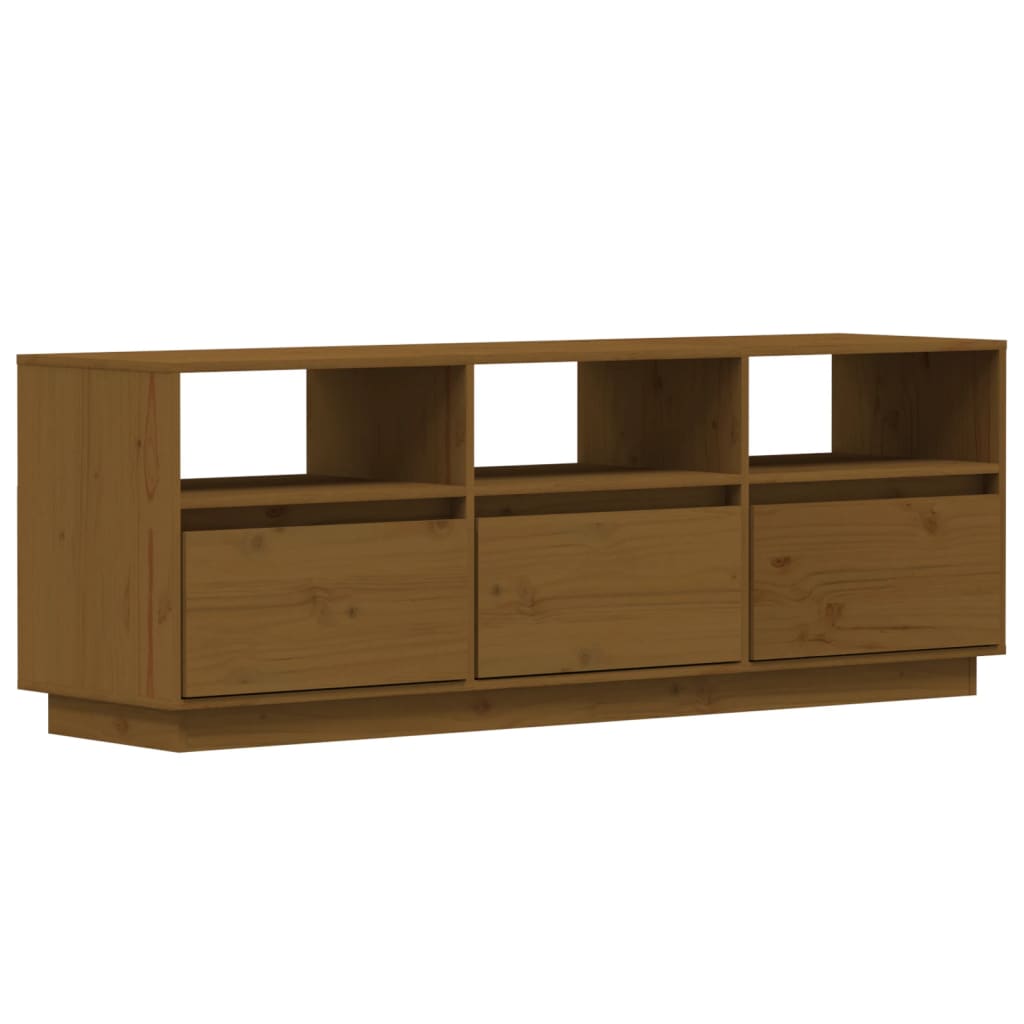 vidaXL Comodă TV, maro miere, 140x37x50 cm, lemn masiv de pin vidaXL Comodă TV, maro miere, 140x37x50 cm, lemn masiv de pin