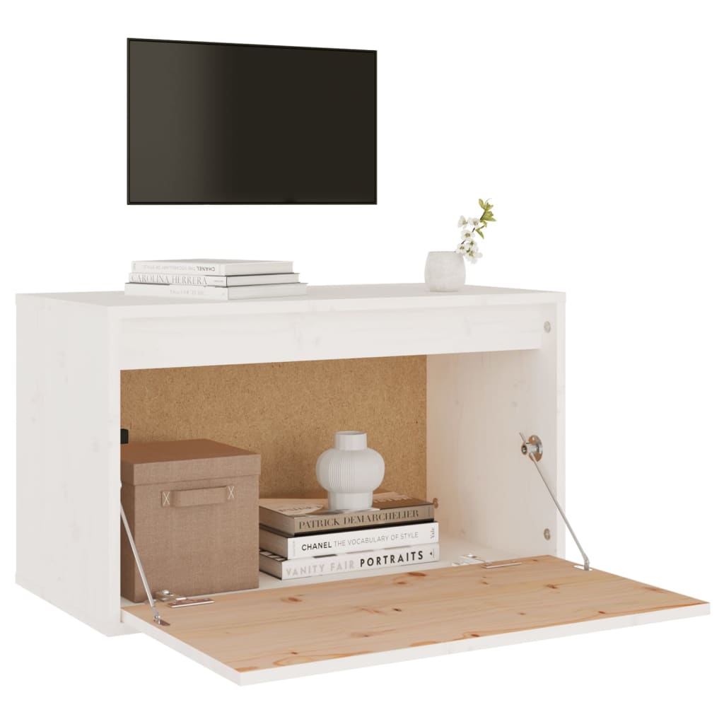 vidaXL Dulap de perete, alb, 60x30x35 cm, lemn masiv de pin vidaXL Dulap de perete, alb, 60x30x35 cm, lemn masiv de pin