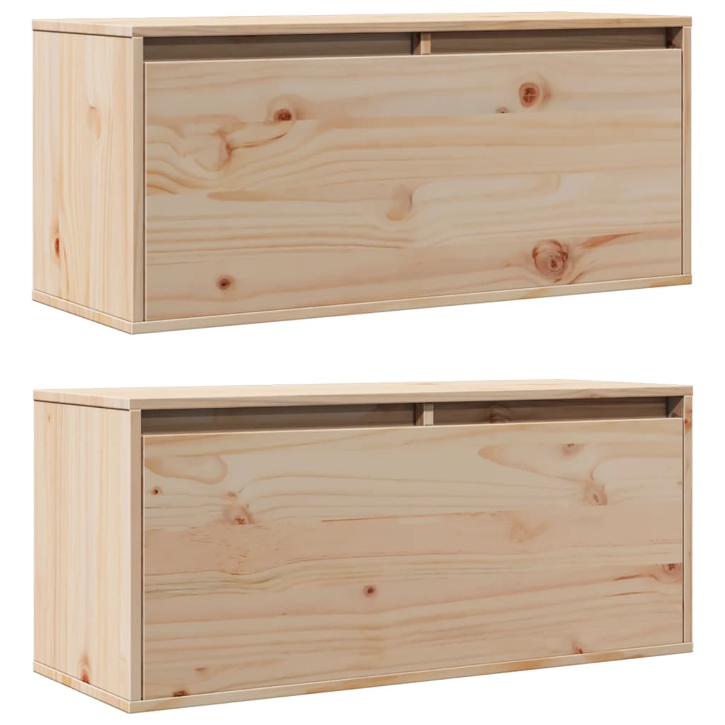 vidaXL Dulapuri de perete 2 buc. 80x30x35 cm, lemn masiv de pin