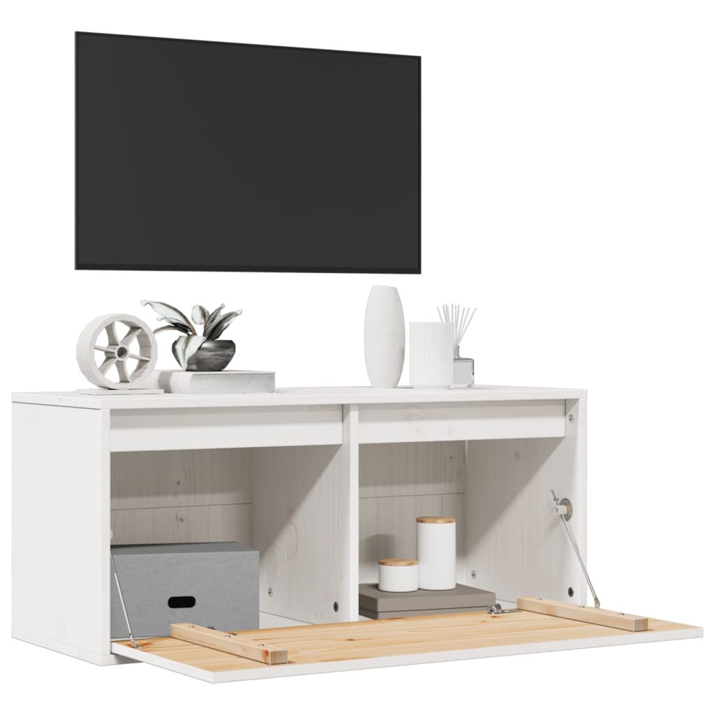 vidaXL Dulap de perete, alb, 80x30x35 cm, lemn masiv de pin vidaXL Dulap de perete, alb, 80x30x35 cm, lemn masiv de pin