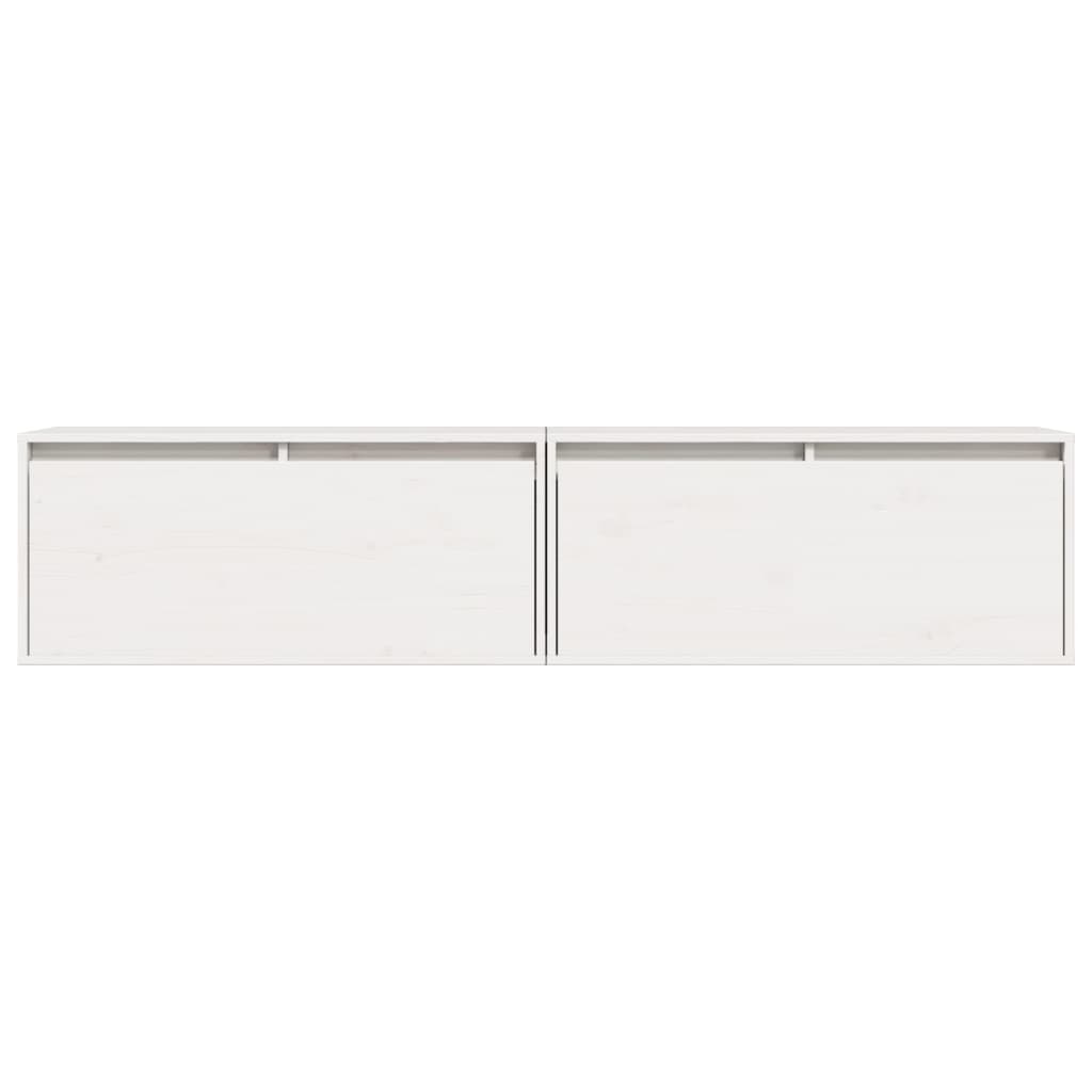 vidaXL Dulapuri de perete 2 buc. alb, 80x30x35 cm, lemn masiv de pin