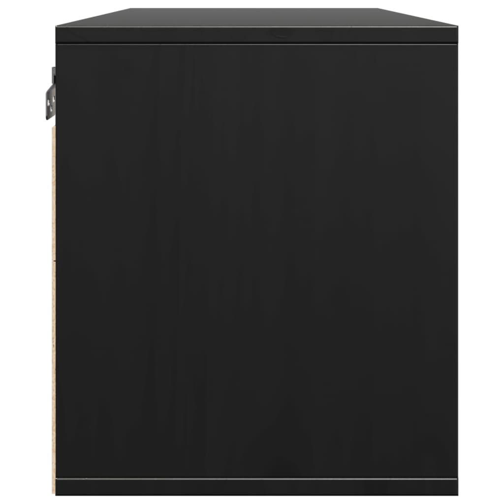 vidaXL Dulap de perete, negru, 80x30x35 cm, lemn masiv de pin vidaXL Dulap de perete, negru, 80x30x35 cm, lemn masiv de pin
