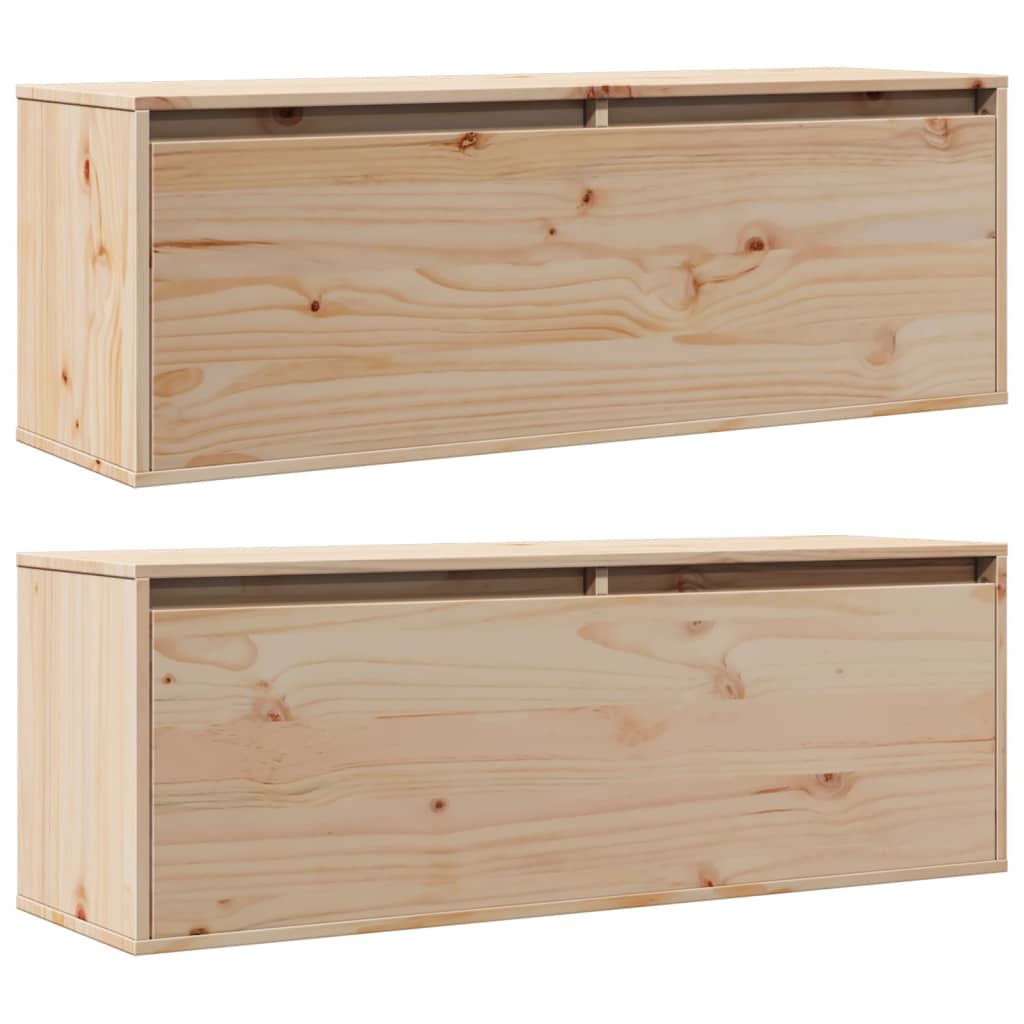 vidaXL Dulapuri de perete 2 buc.,100x30x35 cm, lemn masiv de pin