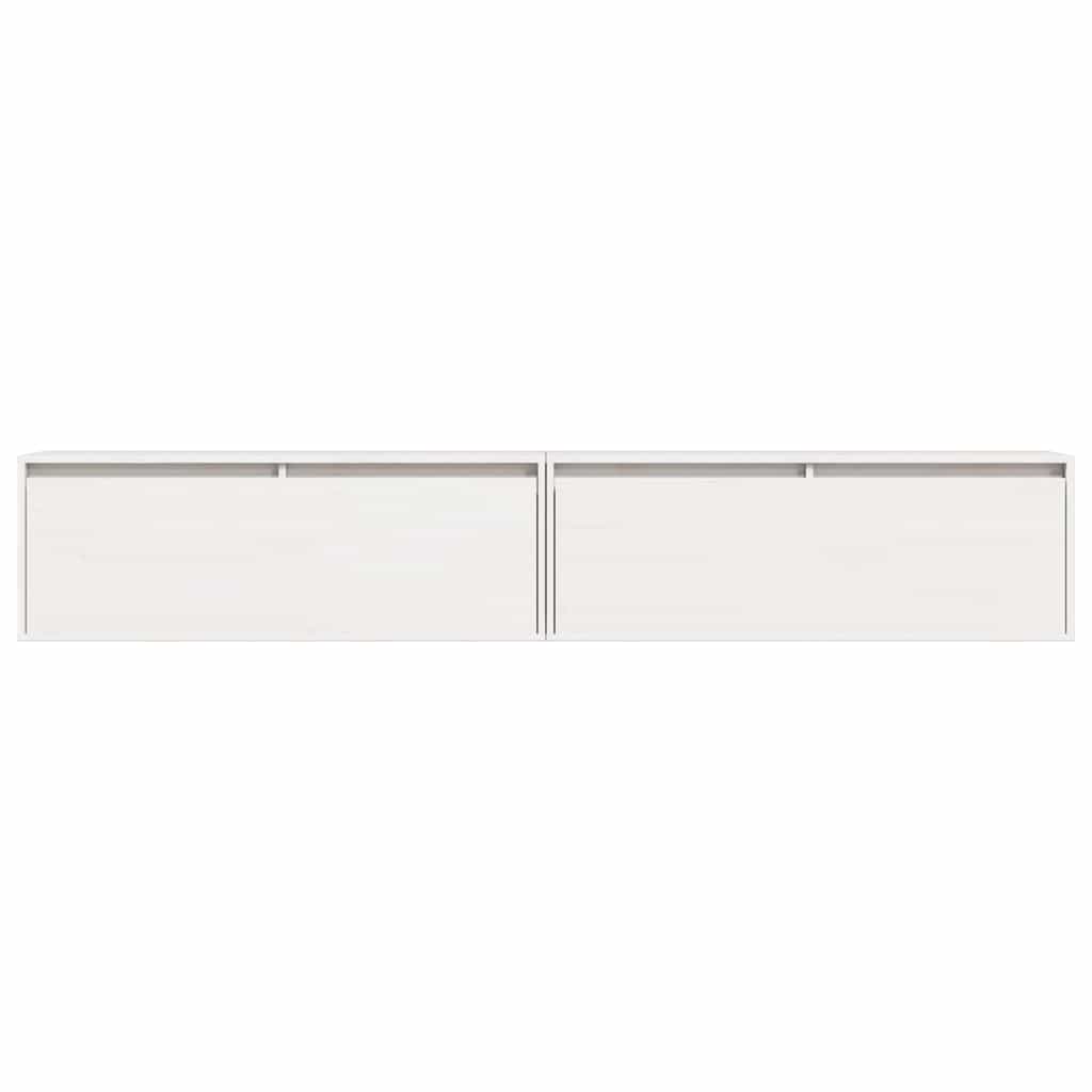 vidaXL Dulapuri de perete 2 buc., alb, 100x30x35 cm, lemn masiv de pin