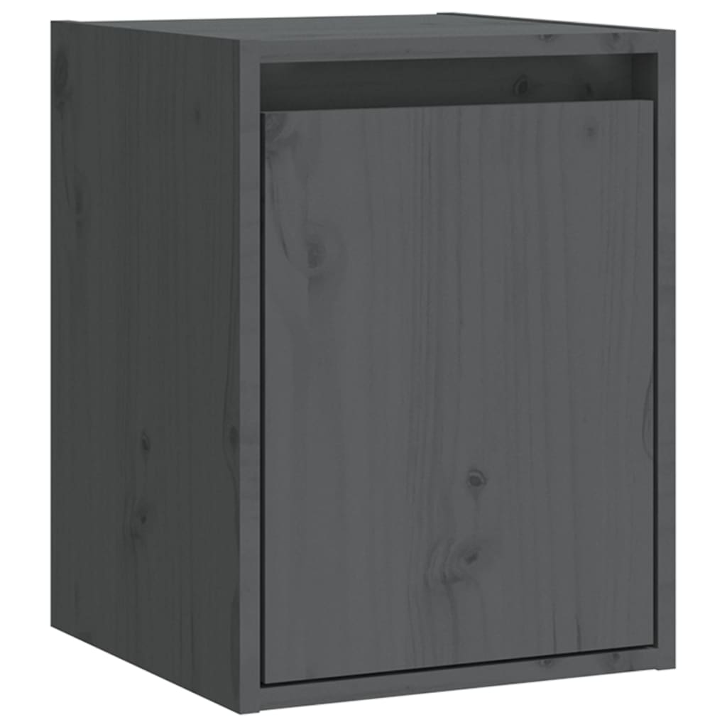 vidaXL Dulapuri de perete 2 buc. gri, 30x30x40 cm, lemn masiv de pin
