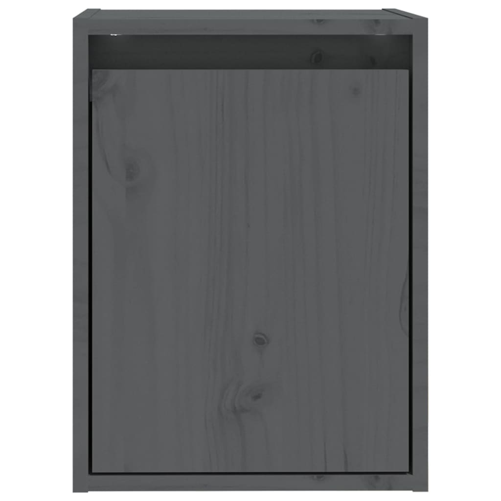 vidaXL Dulapuri de perete 2 buc. gri, 30x30x40 cm, lemn masiv de pin