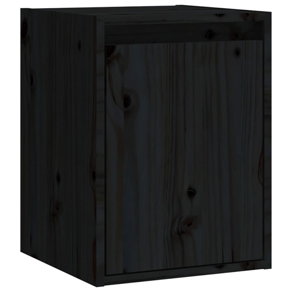 vidaXL Dulap de perete, negru, 30x30x40 cm, lemn masiv de pin vidaXL Dulap de perete, negru, 30x30x40 cm, lemn masiv de pin