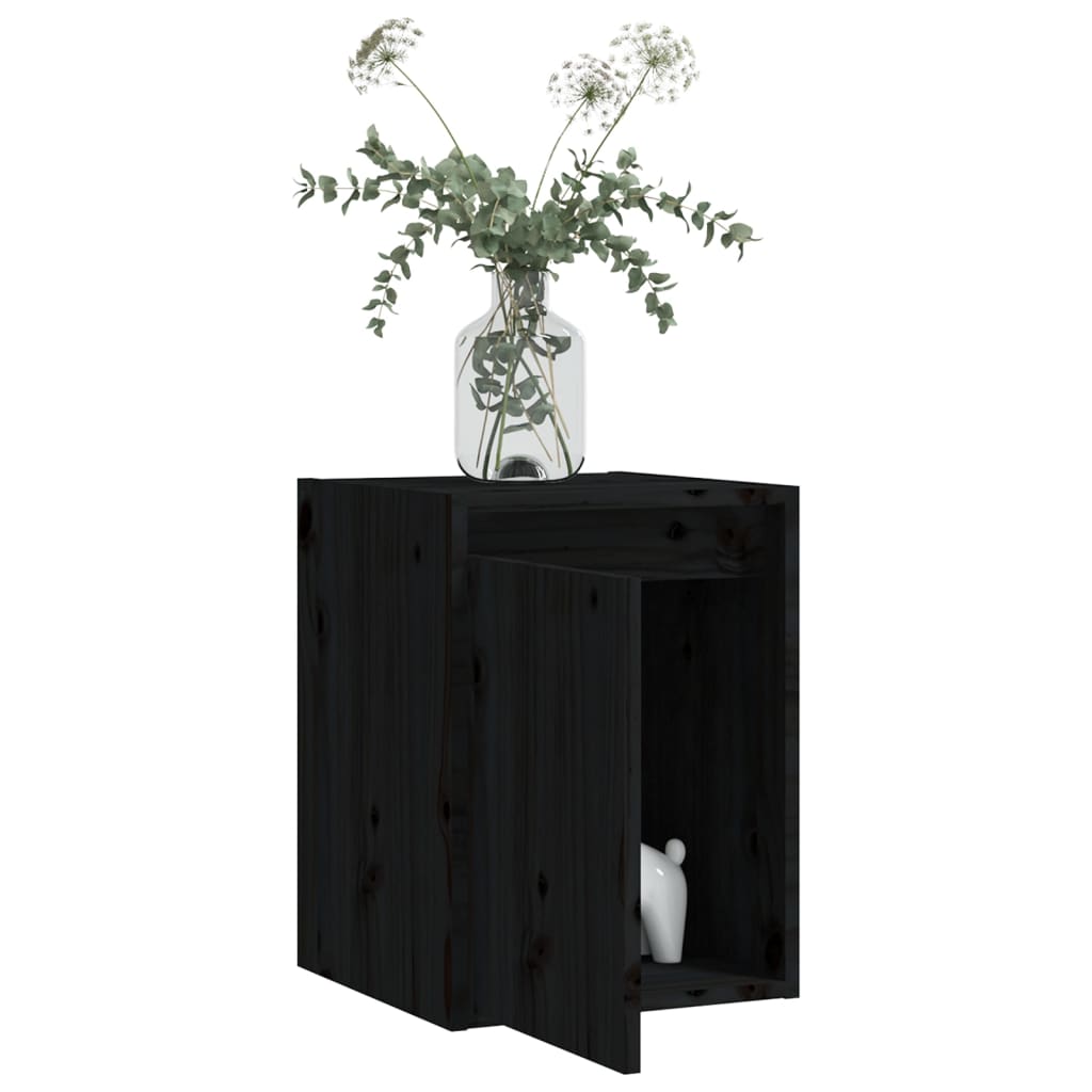 vidaXL Dulap de perete, negru, 30x30x40 cm, lemn masiv de pin vidaXL Dulap de perete, negru, 30x30x40 cm, lemn masiv de pin