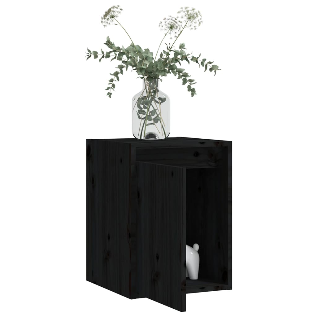 vidaXL Dulapuri de perete 2 buc.negru, 30x30x40 cm, lemn masiv de pin