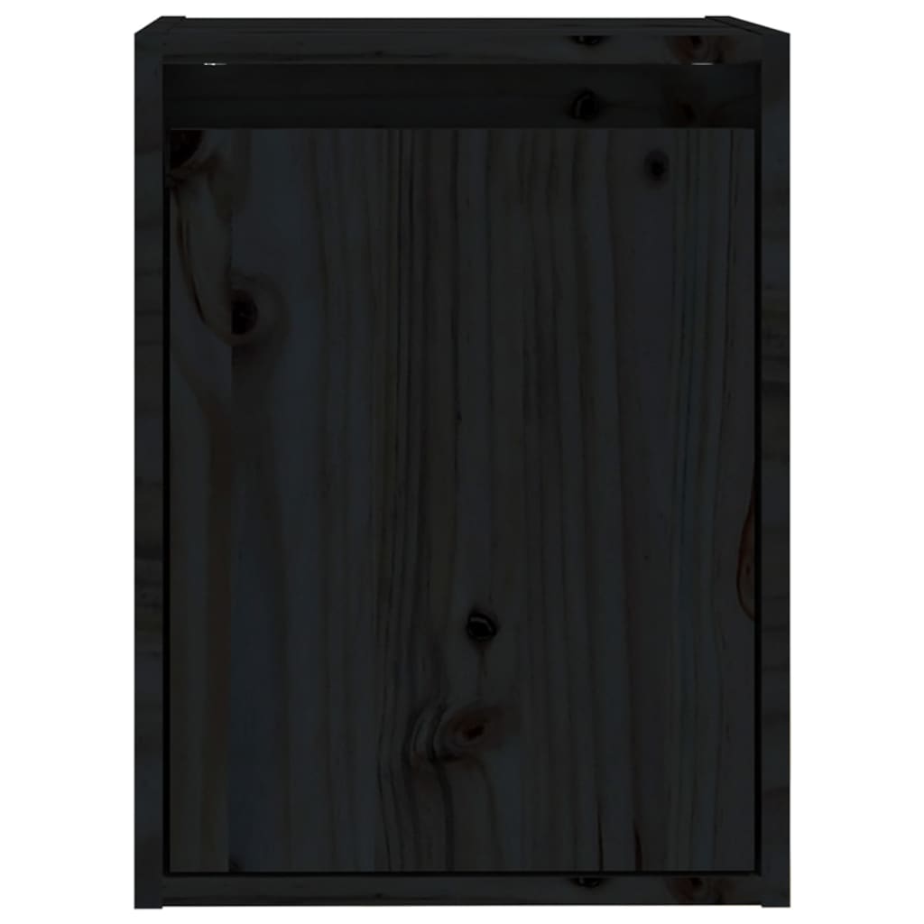vidaXL Dulapuri de perete 2 buc.negru, 30x30x40 cm, lemn masiv de pin