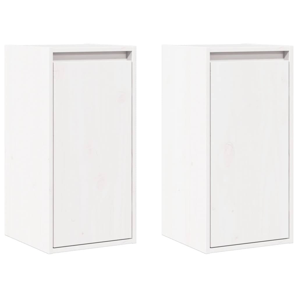 vidaXL Dulapuri de perete, 2 buc., alb, 30x30x60 cm, lemn masiv de pin
