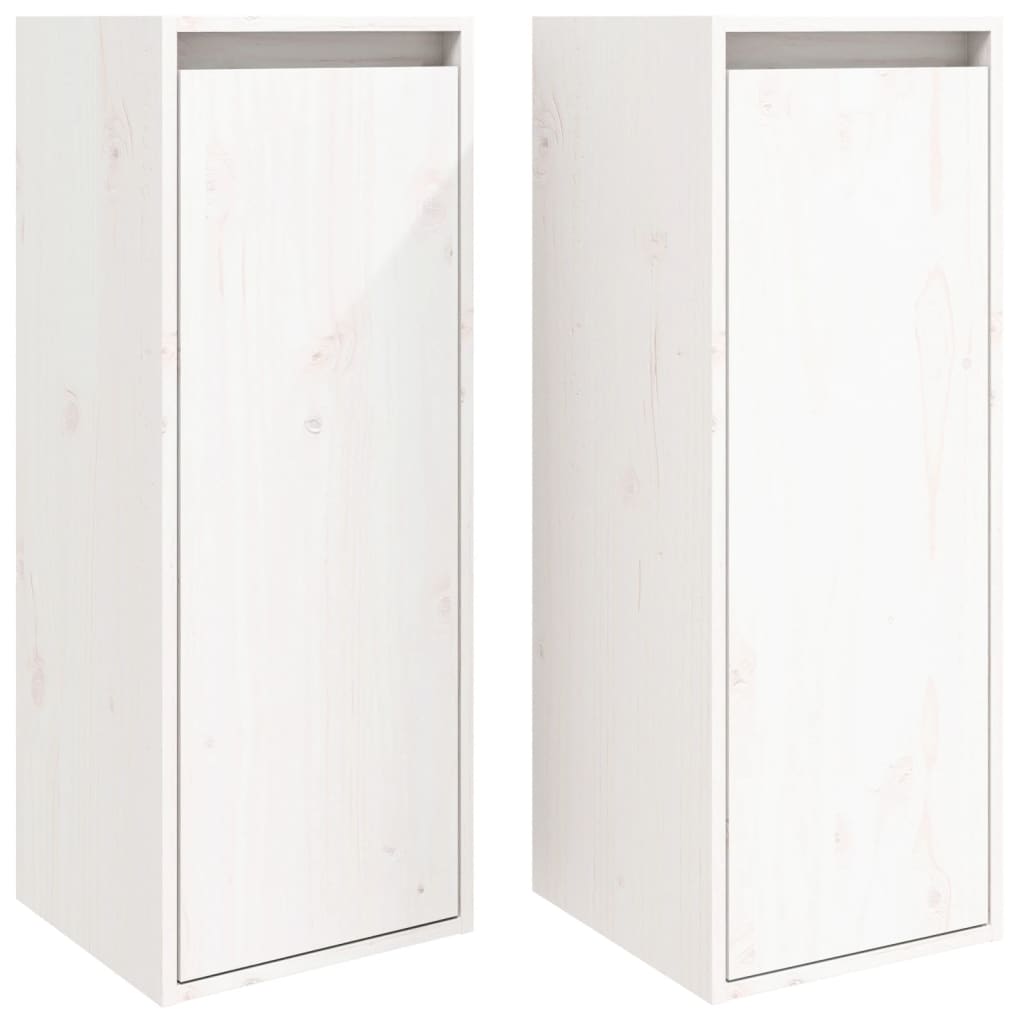 vidaXL Dulapuri de perete, 2 buc., alb, 30x30x80 cm, lemn masiv de pin vidaXL Dulapuri de perete, 2 buc., alb, 30x30x80 cm, lemn masiv de pin
