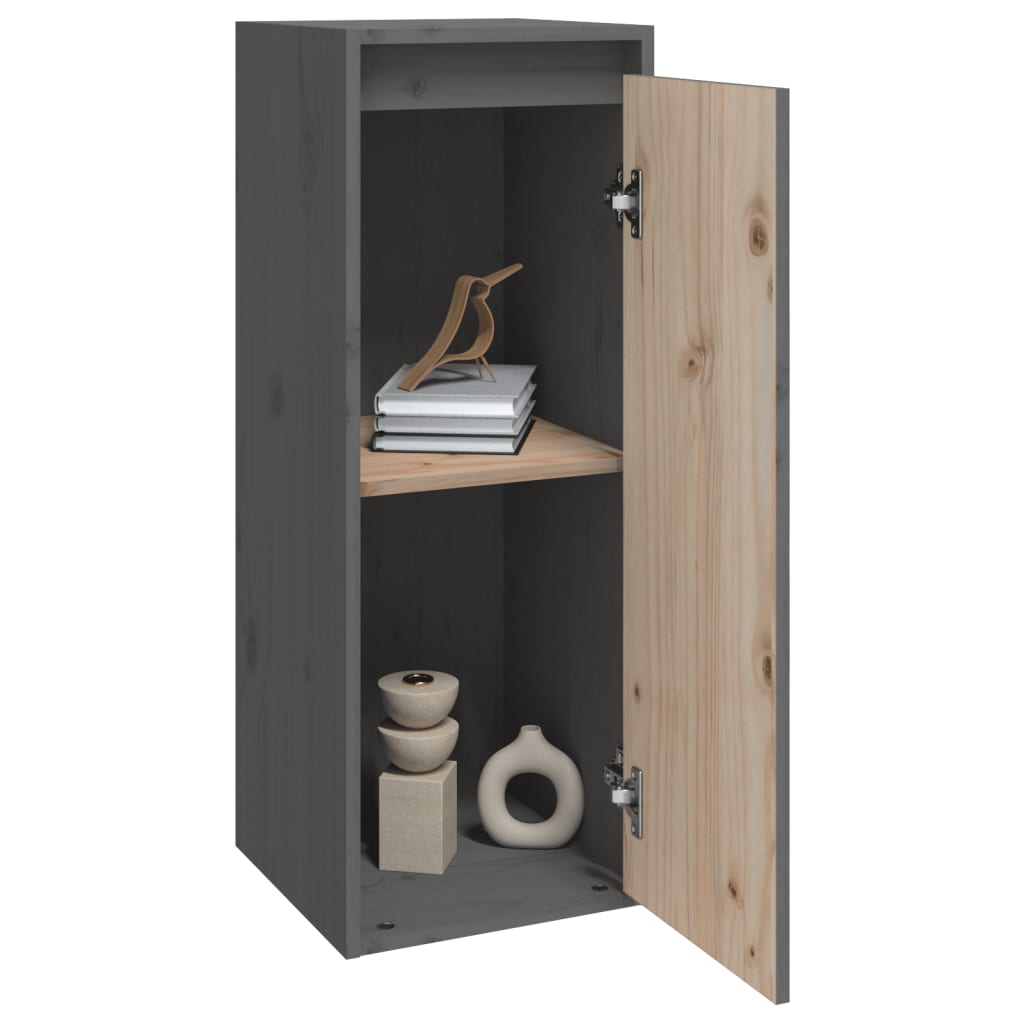 vidaXL Dulap de perete, gri, 30x30x80 cm, lemn masiv de pin vidaXL Dulap de perete, gri, 30x30x80 cm, lemn masiv de pin