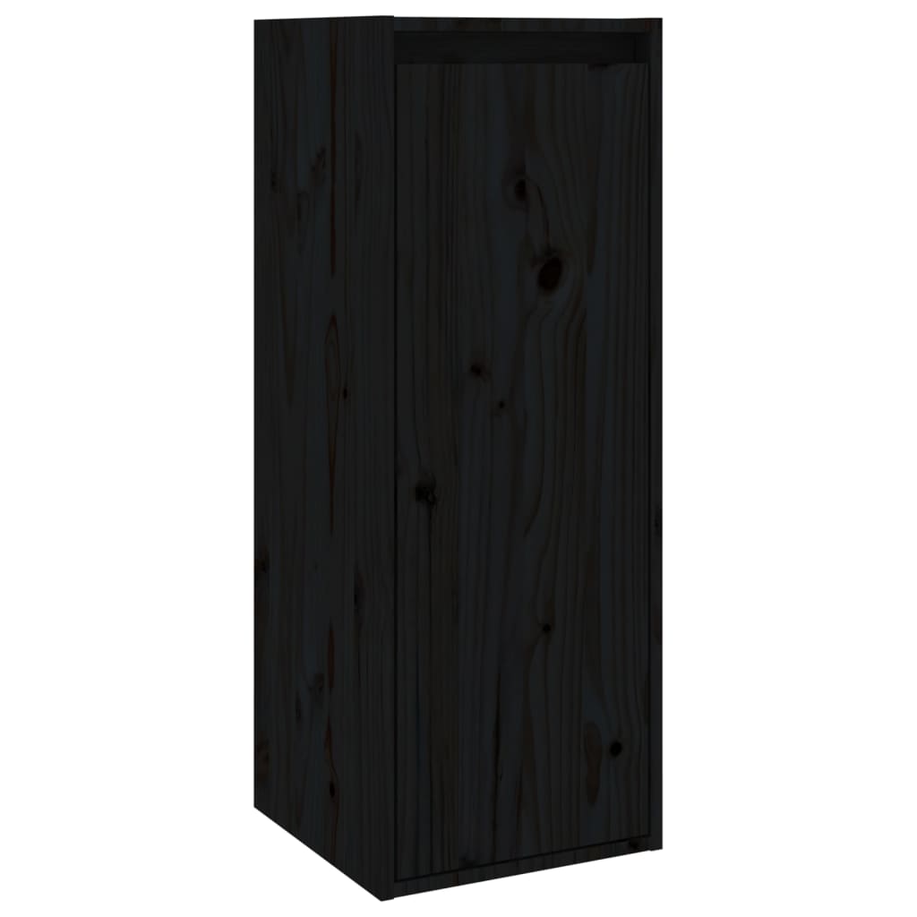 vidaXL Dulap de perete, negru, 30x30x80 cm, lemn masiv de pin vidaXL Dulap de perete, negru, 30x30x80 cm, lemn masiv de pin