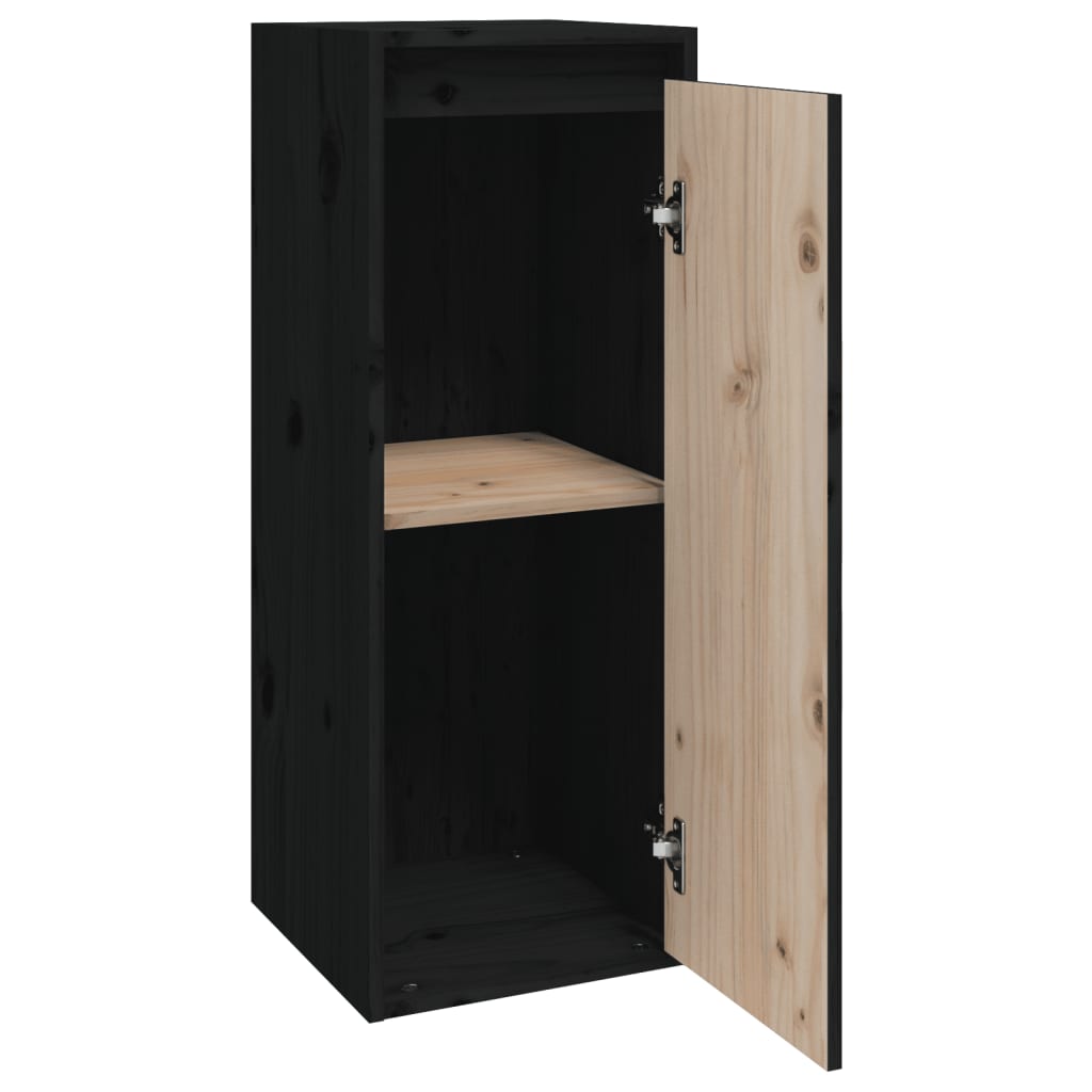 vidaXL Dulap de perete, negru, 30x30x80 cm, lemn masiv de pin vidaXL Dulap de perete, negru, 30x30x80 cm, lemn masiv de pin