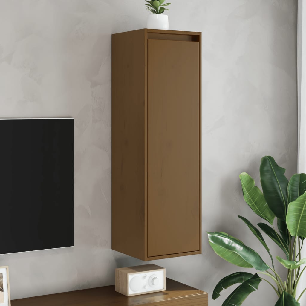 vidaXL Dulap de perete, maro miere, 30x30x100 cm, lemn masiv de pin