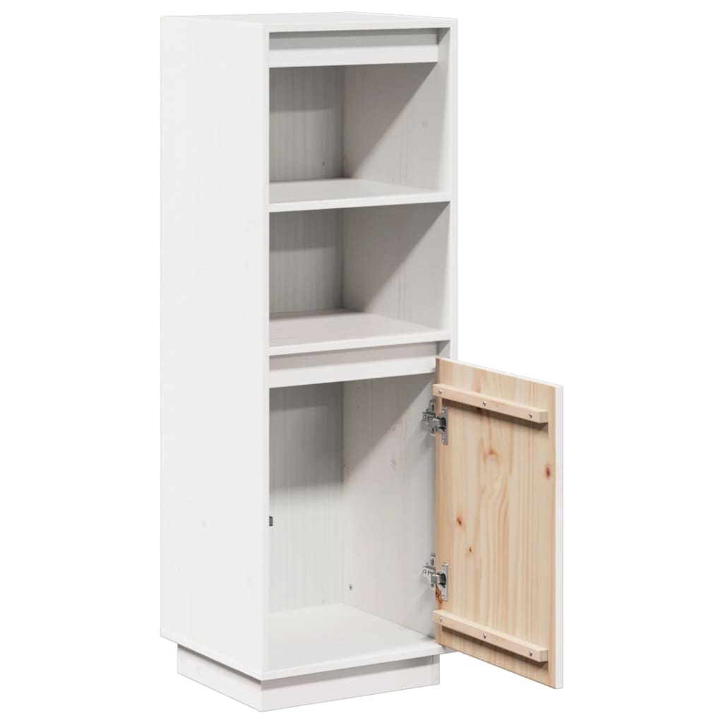 vidaXL Dulap înalt, alb, 37x34x110 cm, lemn masiv de pin