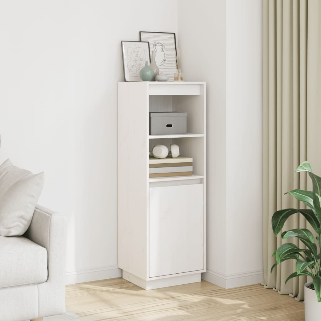 vidaXL Dulap înalt, alb, 37x34x110 cm, lemn masiv de pin