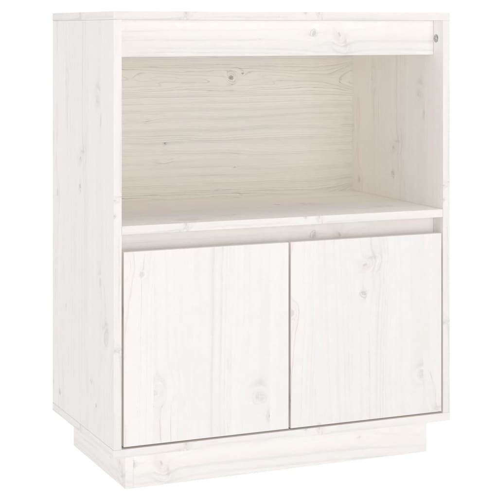 vidaXL Servantă albă 60x34x75 cm din lemn masiv de pin