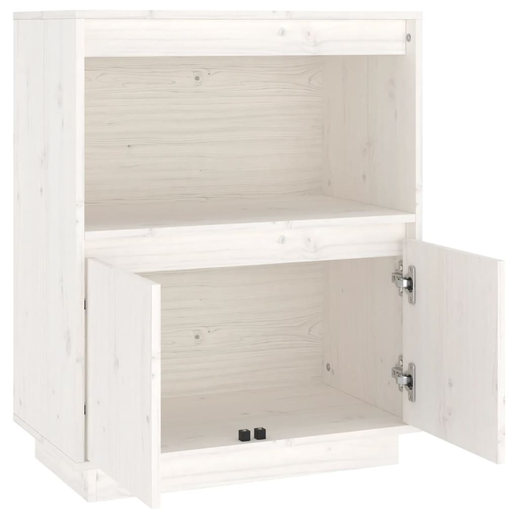 vidaXL Servantă albă 60x34x75 cm din lemn masiv de pin