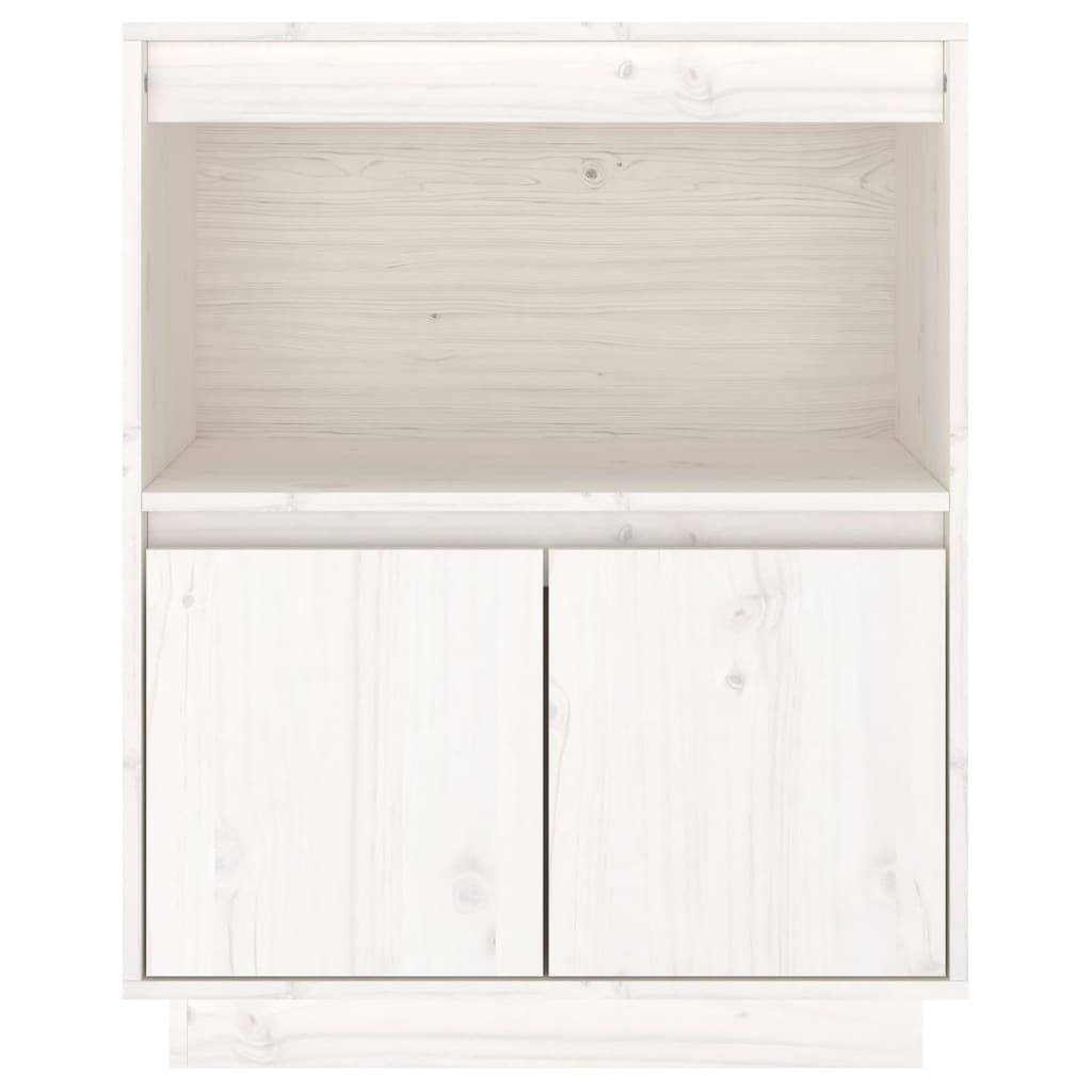 vidaXL Servantă albă 60x34x75 cm din lemn masiv de pin