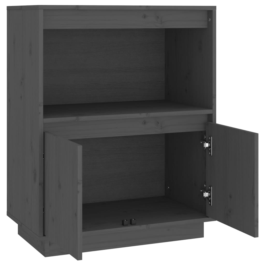 vidaXL Dulap, gri, 60x34x75 cm, lemn masiv de pin