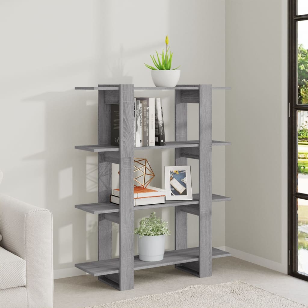 vidaXL Bibliotecă/Separator cameră, gri sonoma, 100x30x123,5 cm vidaXL Bibliotecă/Separator cameră, gri sonoma, 100x30x123,5 cm