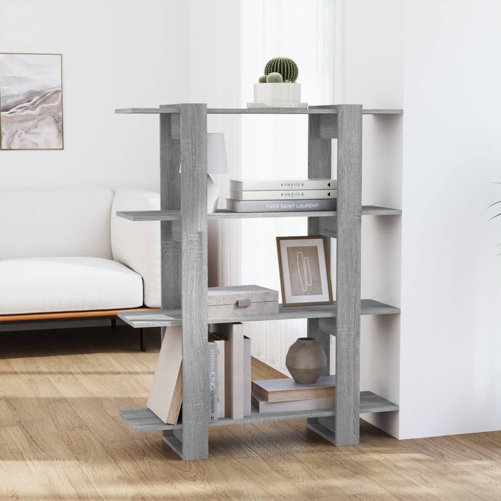 vidaXL Bibliotecă/Separator cameră, gri sonoma, 100x30x123,5 cm vidaXL Bibliotecă/Separator cameră, gri sonoma, 100x30x123,5 cm
