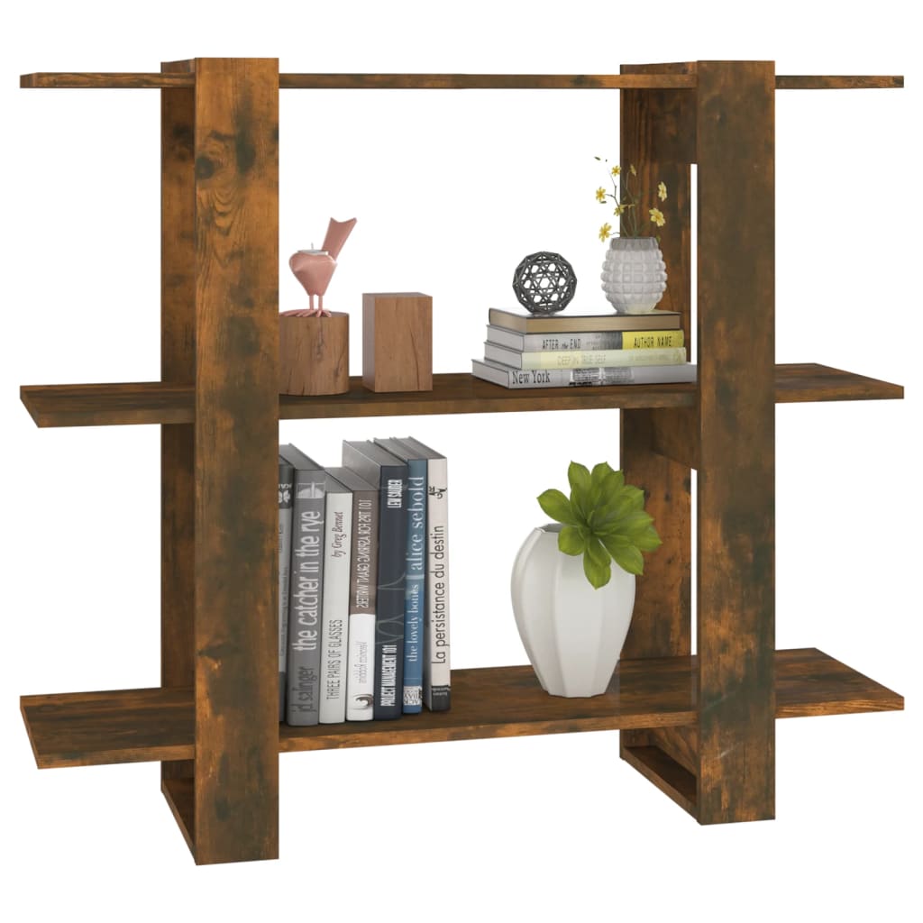vidaXL Bibliotecă/Separator cameră, stejar fumuriu, 100x30x87 cm vidaXL Bibliotecă/Separator cameră, stejar fumuriu, 100x30x87 cm