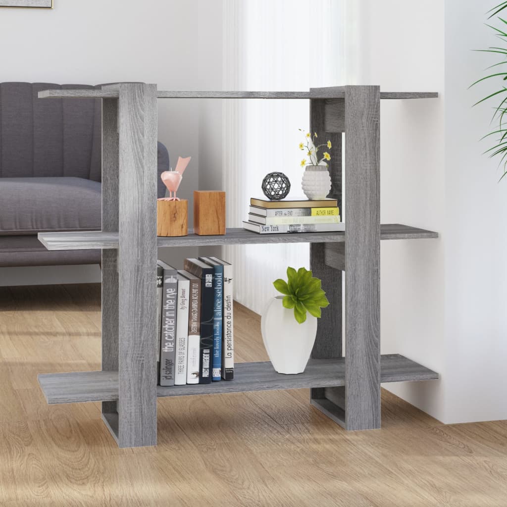 vidaXL Bibliotecă/Separator cameră, gri sonoma, 100x30x87 cm vidaXL Bibliotecă/Separator cameră, gri sonoma, 100x30x87 cm