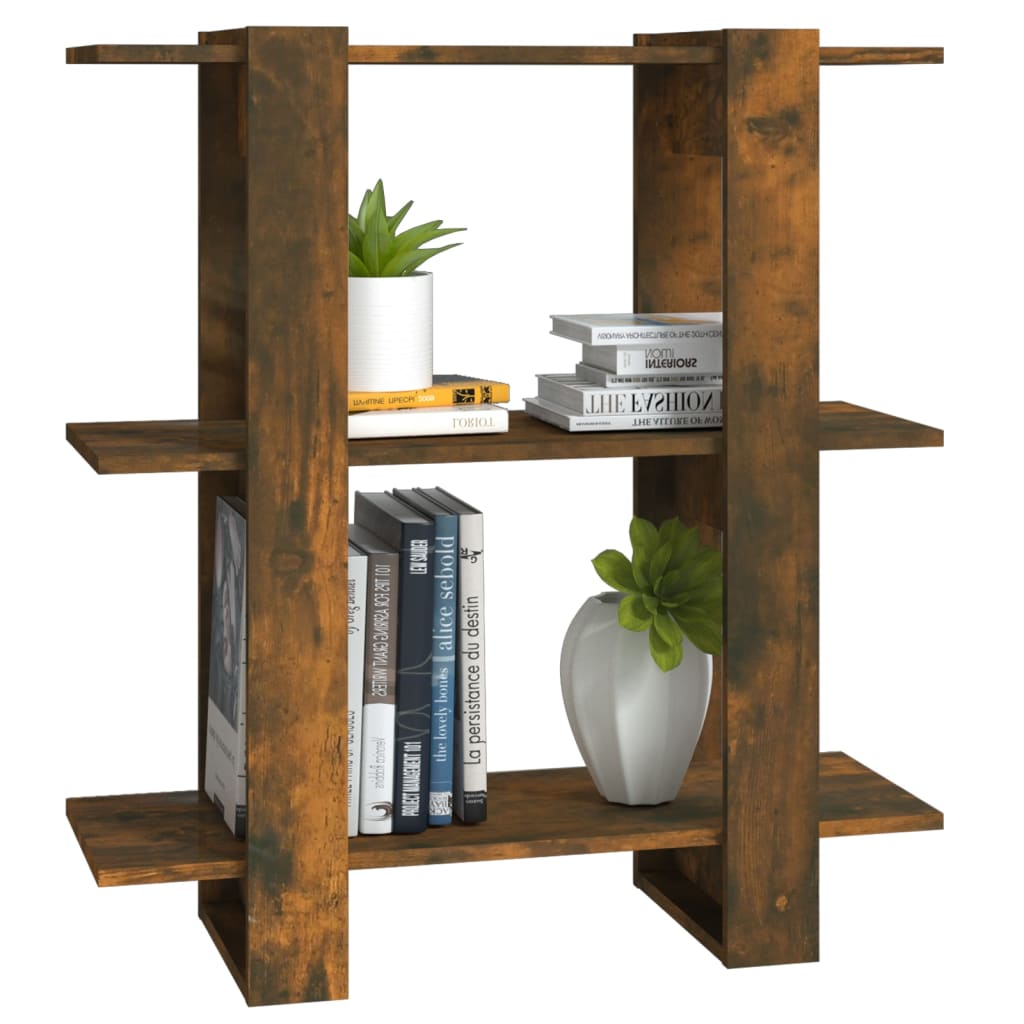 vidaXL Bibliotecă/Separator de cameră, stejar fumuriu, 80x30x87cm vidaXL Bibliotecă/Separator de cameră, stejar fumuriu, 80x30x87cm