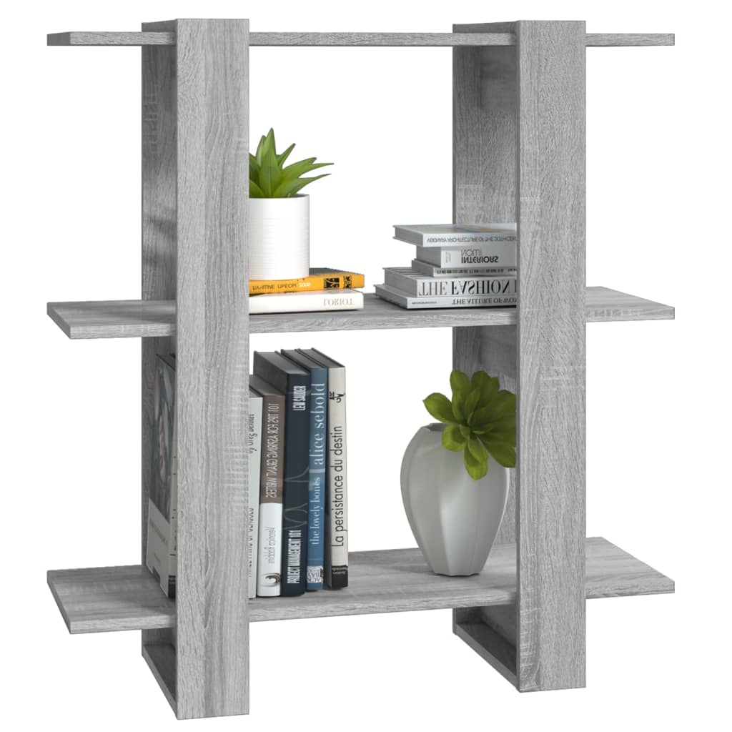 vidaXL Bibliotecă/Separator cameră, gri sonoma, 80x30x87 cm vidaXL Bibliotecă/Separator cameră, gri sonoma, 80x30x87 cm