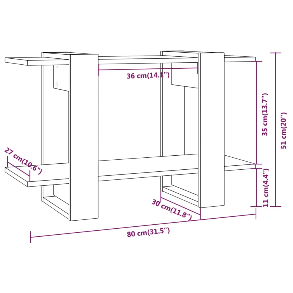 vidaXL Bibliotecă/Separator cameră, stejar fumuriu, 80x30x51 cm vidaXL Bibliotecă/Separator cameră, stejar fumuriu, 80x30x51 cm