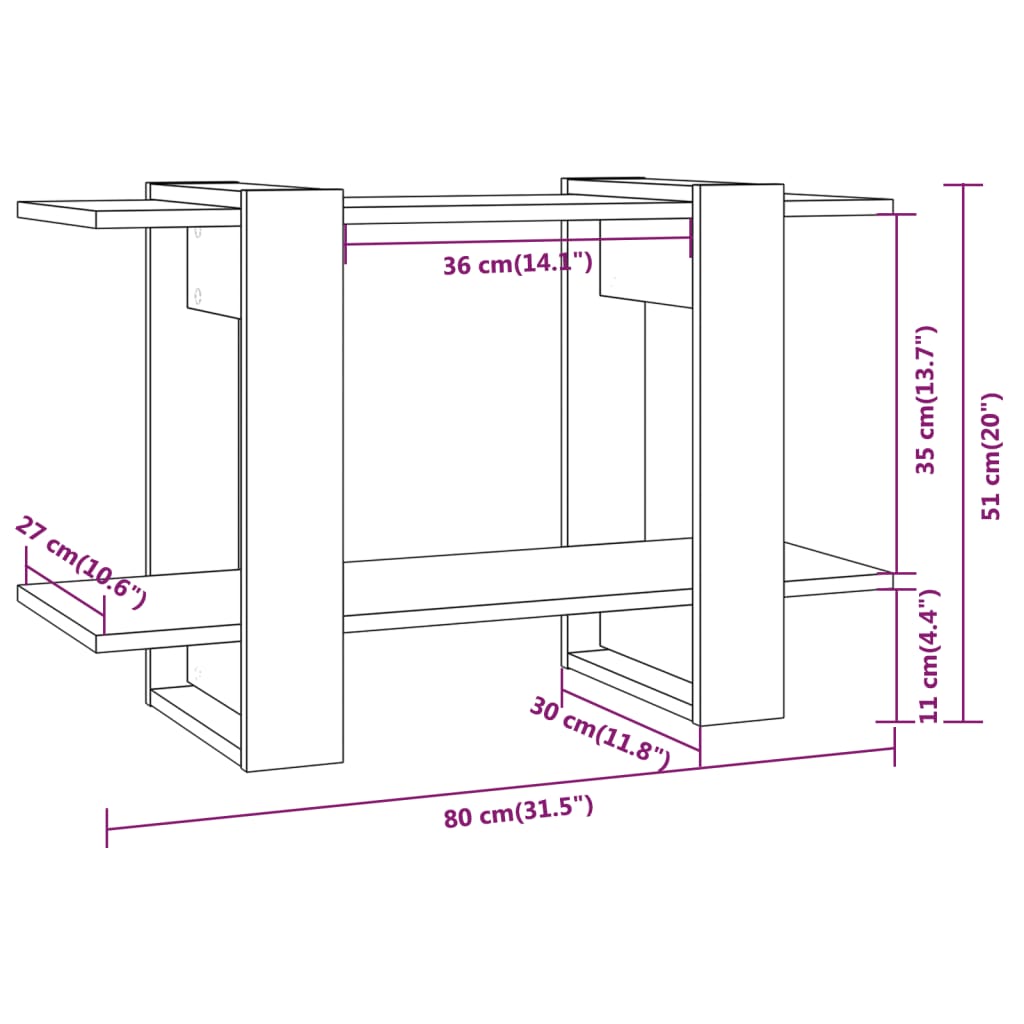 vidaXL Bibliotecă/Separator cameră, gri sonoma, 80x30x51 cm vidaXL Bibliotecă/Separator cameră, gri sonoma, 80x30x51 cm
