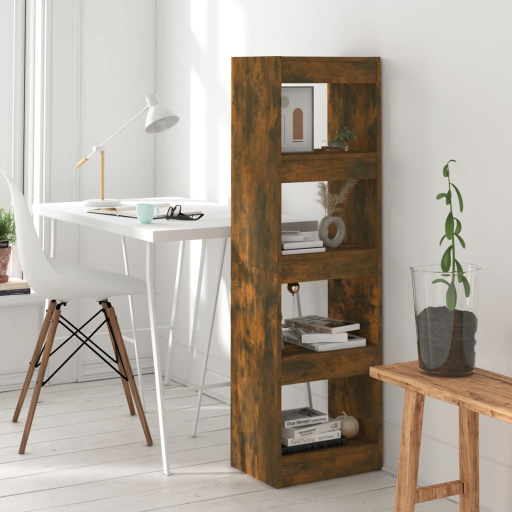 vidaXL Bibliotecă/Separator de cameră, stejar afumat, 40x30x135 cm vidaXL Bibliotecă/Separator de cameră, stejar afumat, 40x30x135 cm