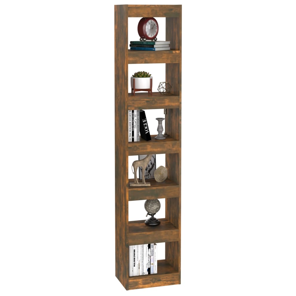 vidaXL Bibliotecă/Separator cameră, stejar fumuriu, 40x30x198 cm vidaXL Bibliotecă/Separator cameră, stejar fumuriu, 40x30x198 cm