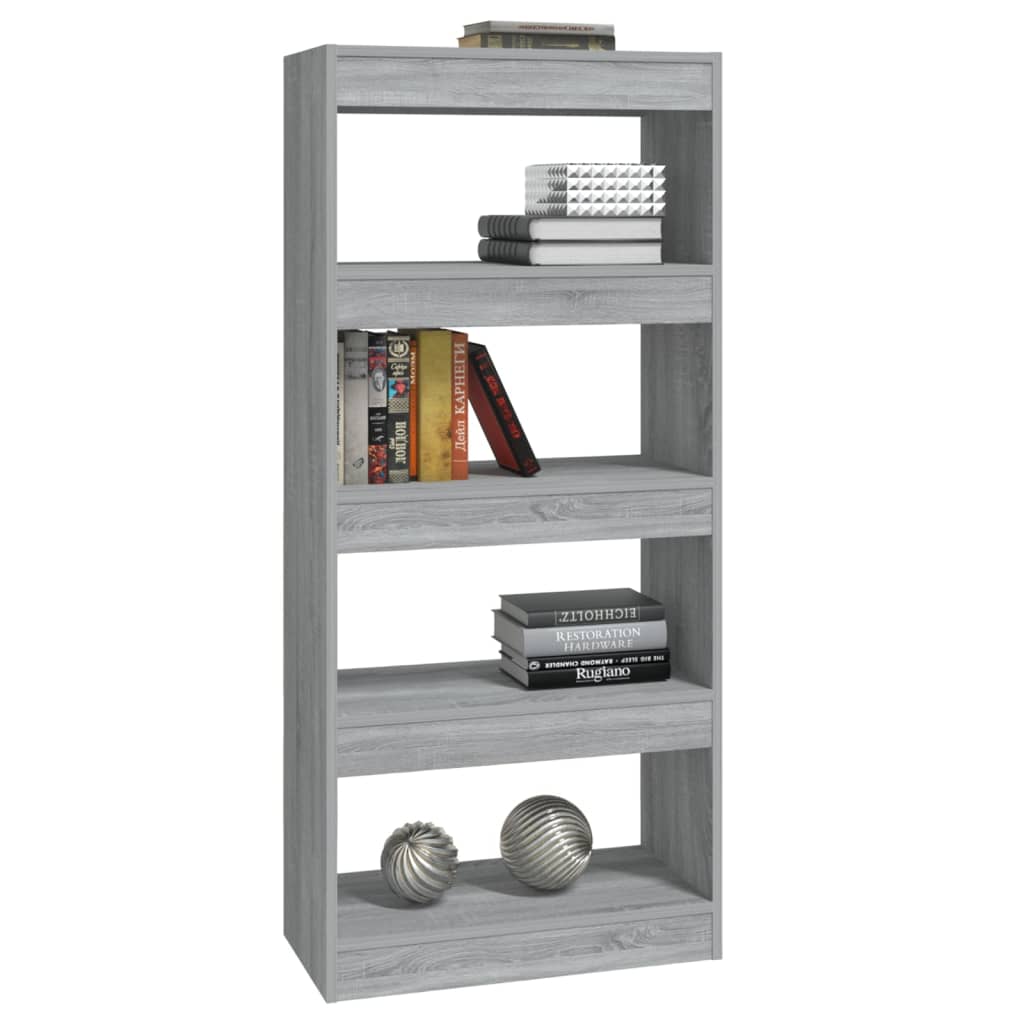 vidaXL Bibliotecă/Separator, sonoma gri, 60x30x135 cm, lemn prelucrat vidaXL Bibliotecă/Separator, sonoma gri, 60x30x135 cm, lemn prelucrat