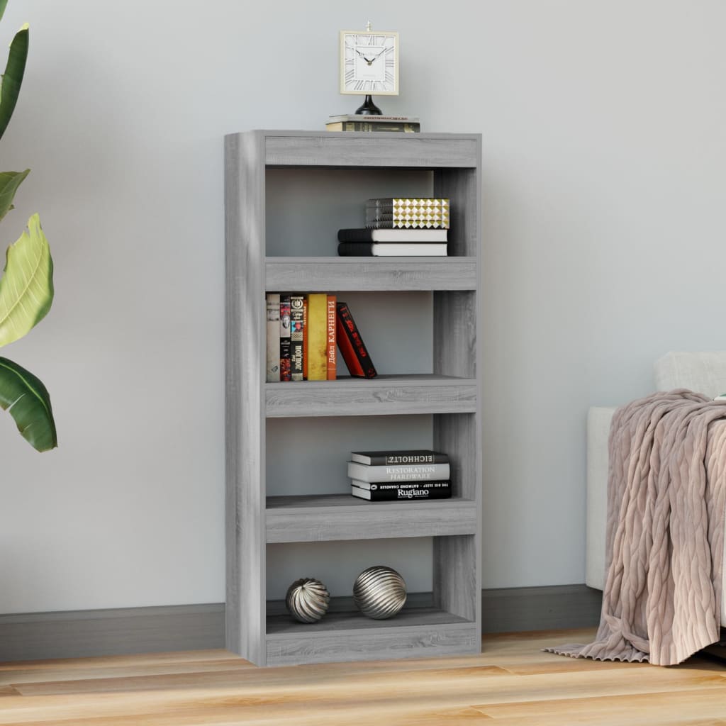 vidaXL Bibliotecă/Separator, sonoma gri, 60x30x135 cm, lemn prelucrat vidaXL Bibliotecă/Separator, sonoma gri, 60x30x135 cm, lemn prelucrat