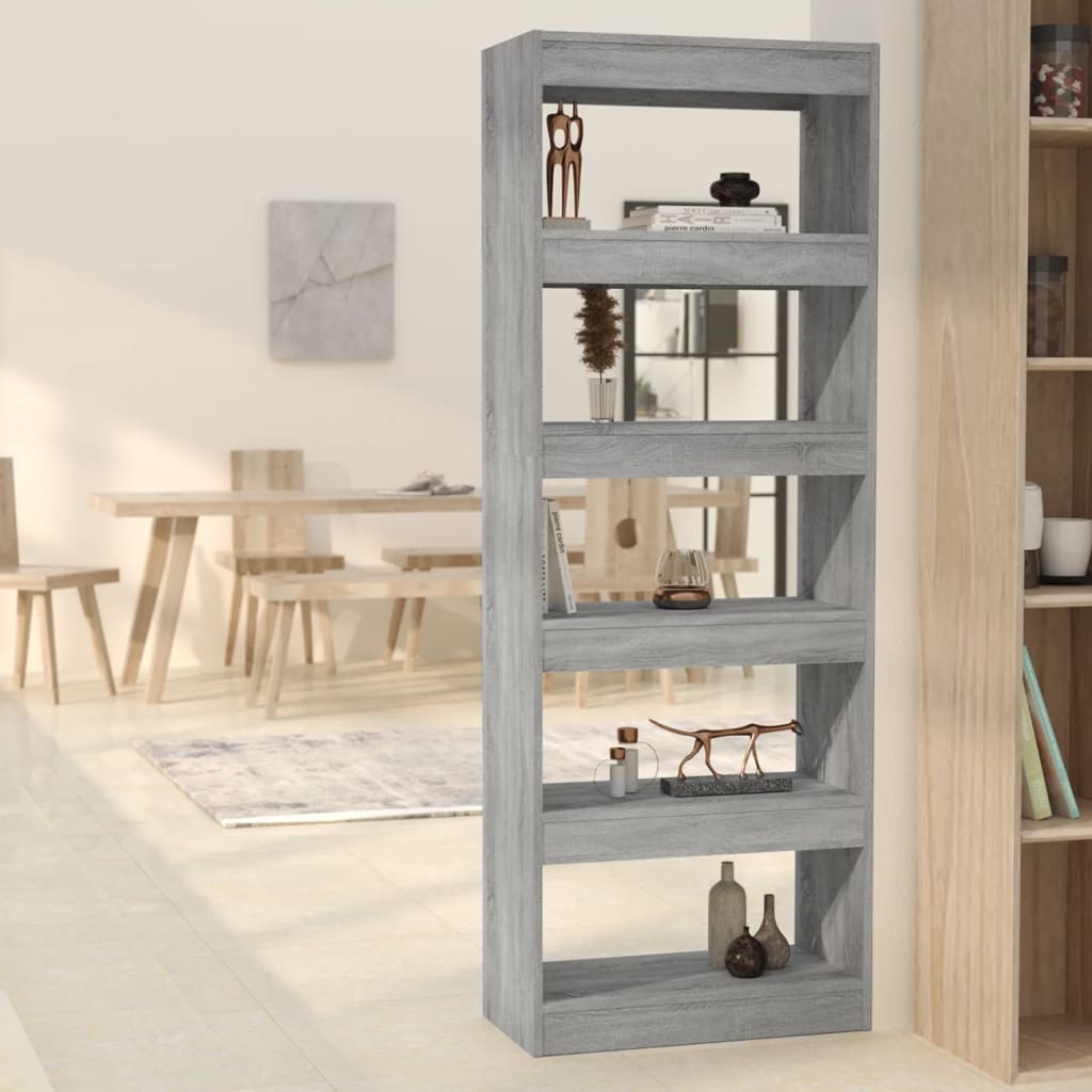 vidaXL Bibliotecă/Separator cameră, gri sonoma, 60x30x166 cm, PAL vidaXL Bibliotecă/Separator cameră, gri sonoma, 60x30x166 cm, PAL