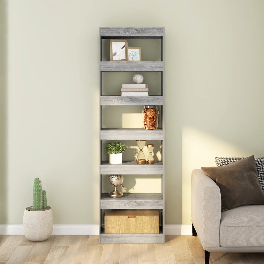 vidaXL Bibliotecă/Separator cameră, gri sonoma, 60x30x198 cm vidaXL Bibliotecă/Separator cameră, gri sonoma, 60x30x198 cm