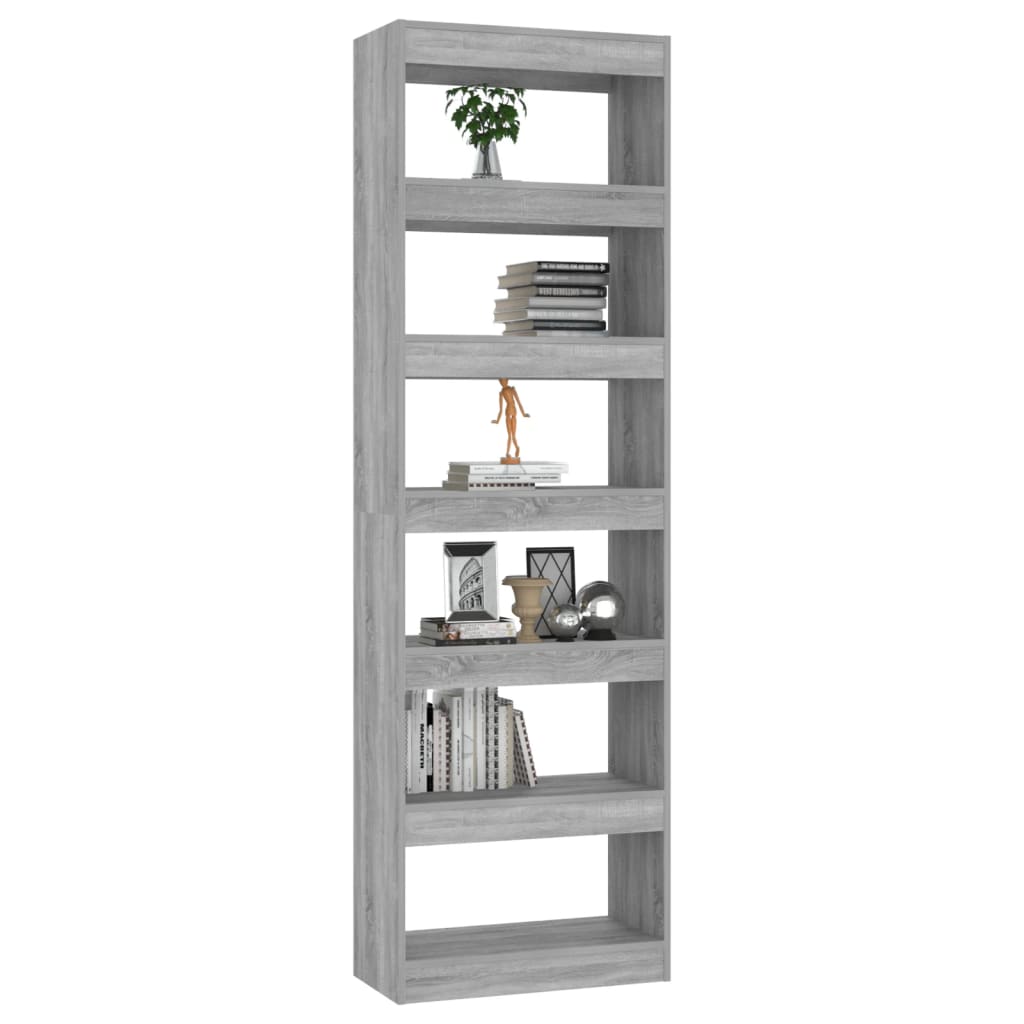 vidaXL Bibliotecă/Separator cameră, gri sonoma, 60x30x198 cm vidaXL Bibliotecă/Separator cameră, gri sonoma, 60x30x198 cm