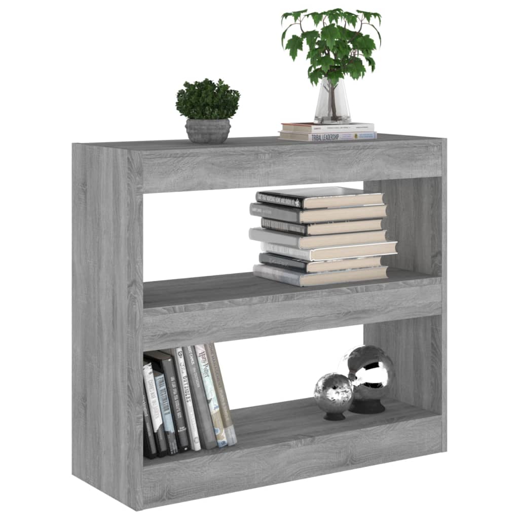 vidaXL Bibliotecă/Separator cameră, gri sonoma, 80x30x72 cm, PAL
